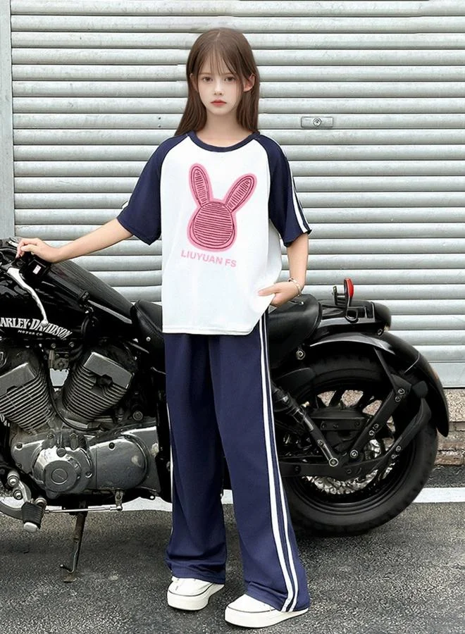 Take Two Girls Raglan Sleeve T-Shirt and Wide Leg Pants Set